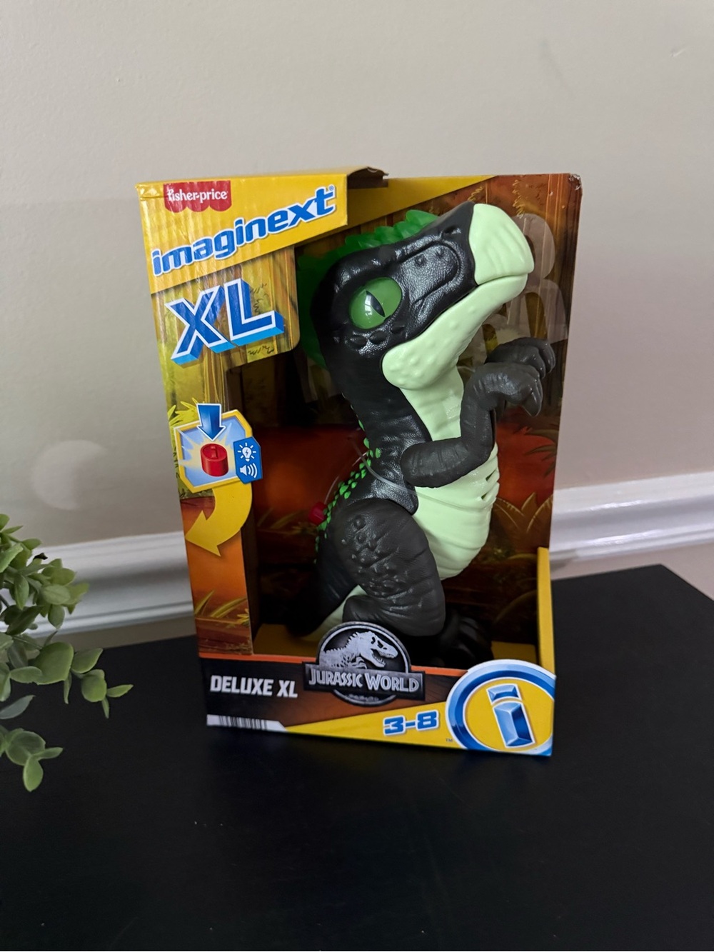 Fisher-Price Imaginext XL Raptor Toy - Black & Light Green